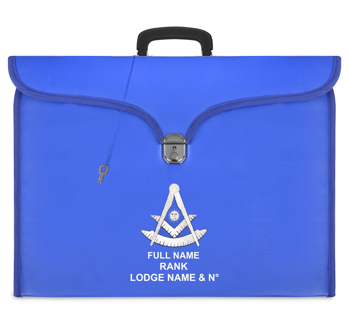 Past Master Blue Lodge Apron Case - Blue Leather MM, WM, Provincial - Bricks Masons