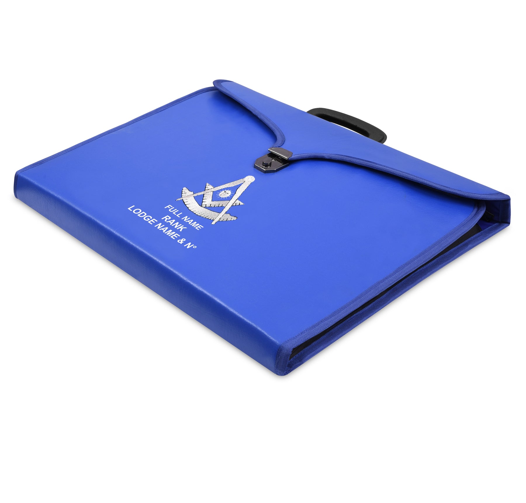 Past Master Blue Lodge Apron Case - Blue Leather MM, WM, Provincial - Bricks Masons