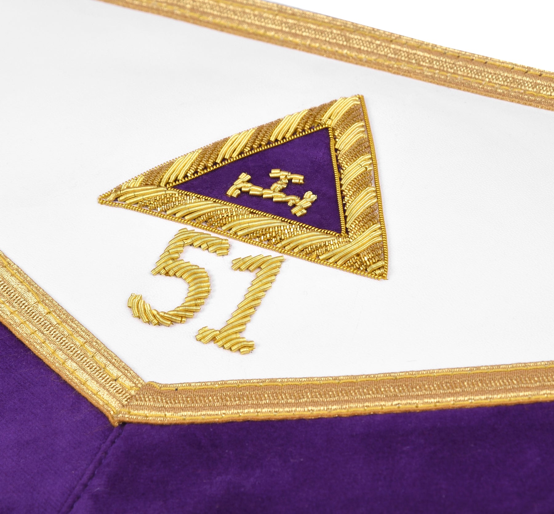 Captain Royal Arch Chapter Officer Apron - Bullion Hand Embroidery - Bricks Masons