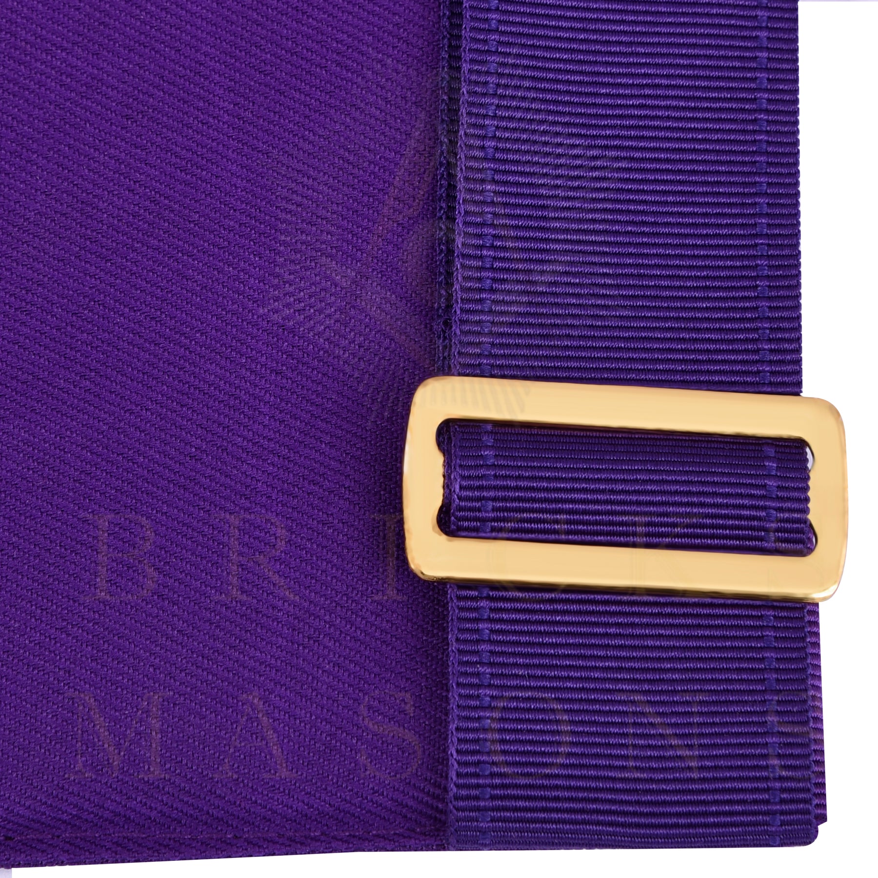 Past Illustrious Master Council Apron - Purple Ribbon Machine Embroidery - Bricks Masons