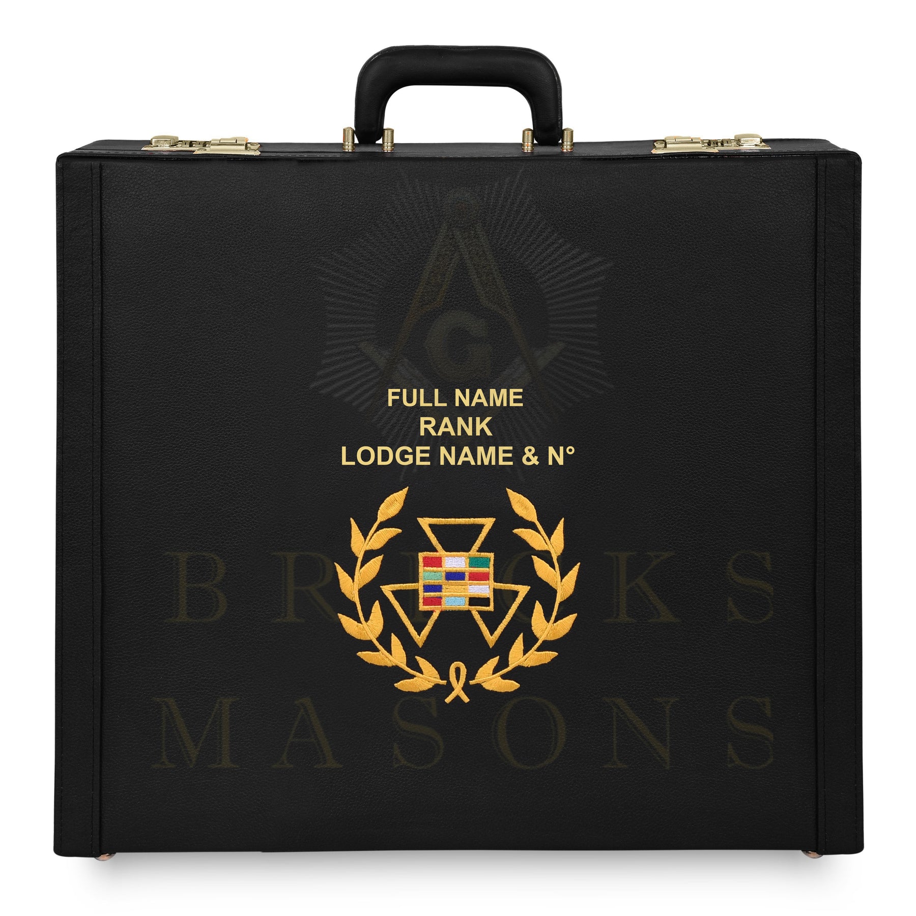 Past Grand High Priest Royal Arch Chapter Apron Case - Gold Machine Embroidery With Red Interior Various Sizes - Bricks Masons