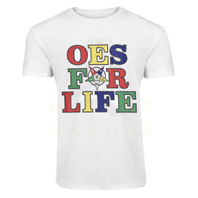 OES T-Shirt - Colorful Cotton Order of The Eastern Star For Life - Bricks Masons