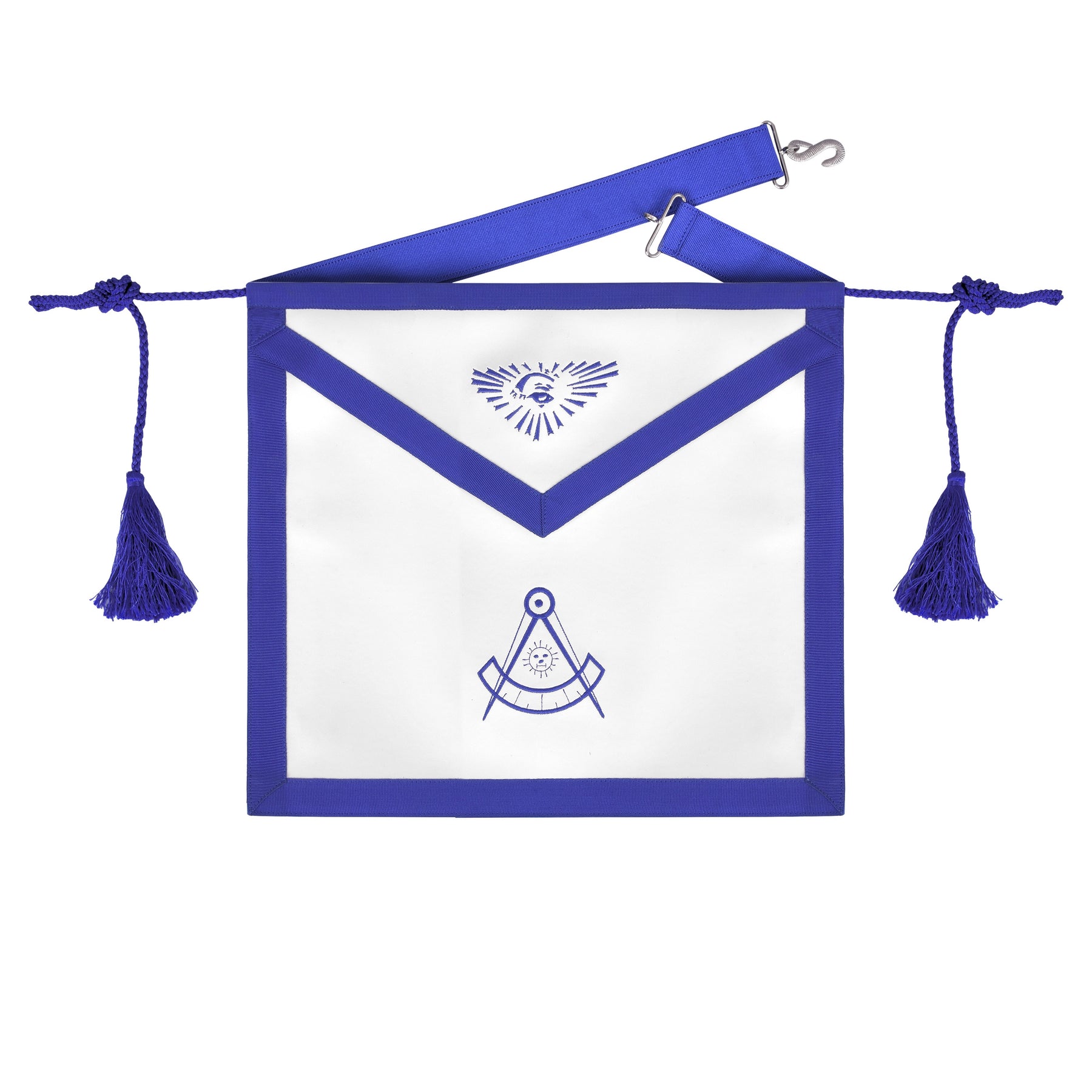 Past Master Blue Lodge Apron - Blue Ribbon With Tassels