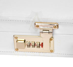 Universal Apron Case - White Imitation Leather & Gold Double Lock