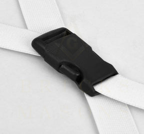 Universal Apron Case - White Imitation Leather & Gold Double Lock