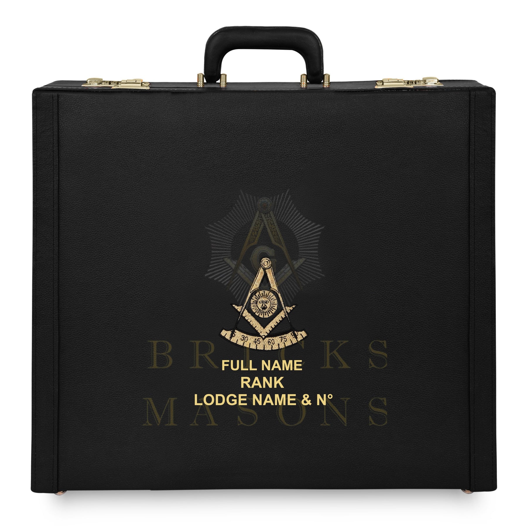 Past Master Blue Lodge Apron Case - Machine Embroidery Various Sizes & Materials - Bricks Masons