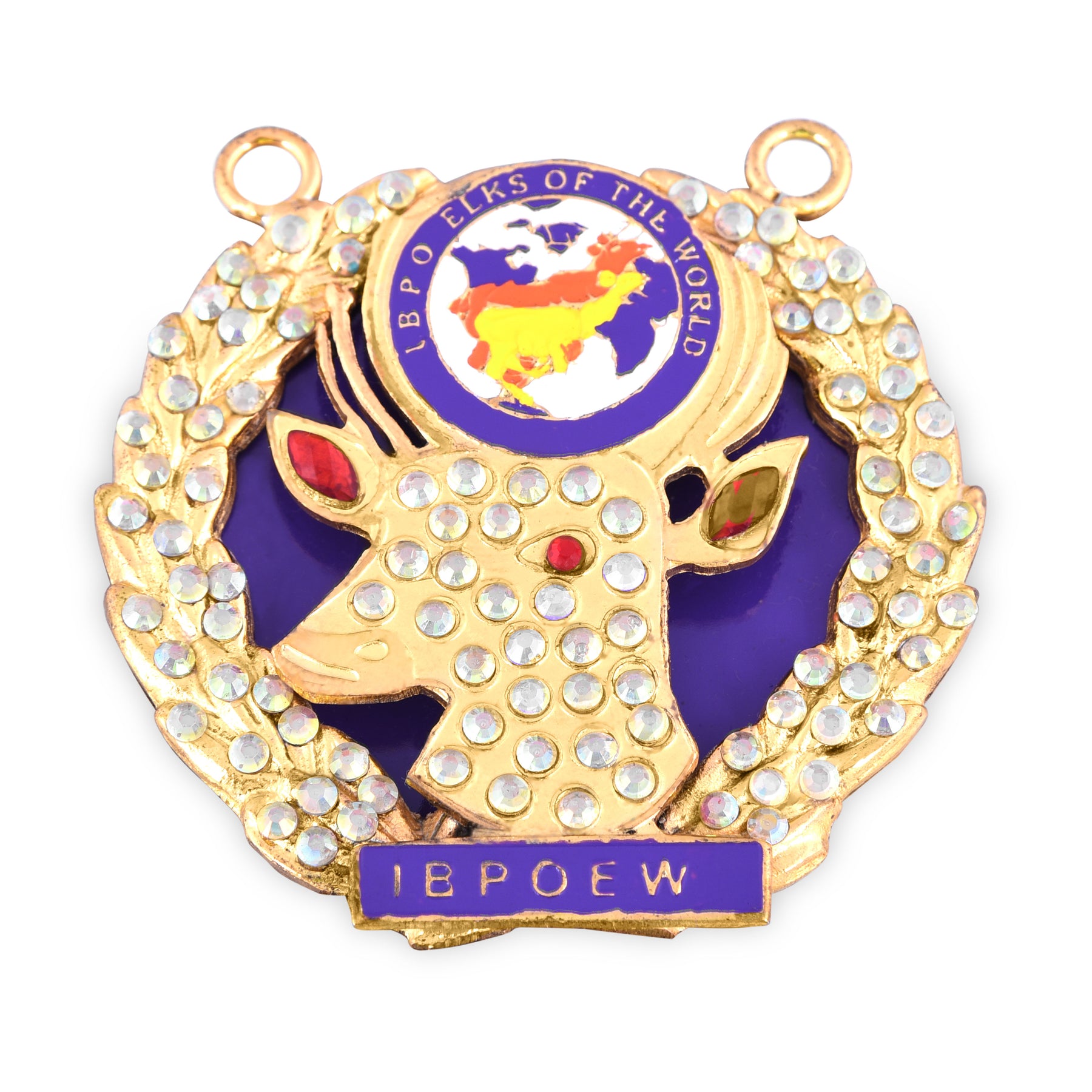 Elks of the World Collar Jewel - Buck & Doe (Gold Plated) - Bricks Masons
