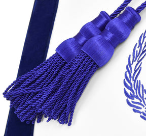 Grand Past Master Blue Lodge Apron - Customizable Blue Velvet With Machine Embroidery - Bricks Masons