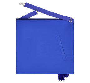Grand Past Master Blue Lodge Apron - Customizable Blue Velvet With Machine Embroidery - Bricks Masons