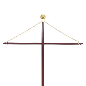 Banner Hanger & Accessory - Teak Wood With Gold Chains - Bricks Masons