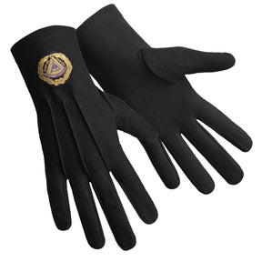 Past Grand Master Blue Lodge Glove - Pure Cotton With Black Patch - Bricks Masons