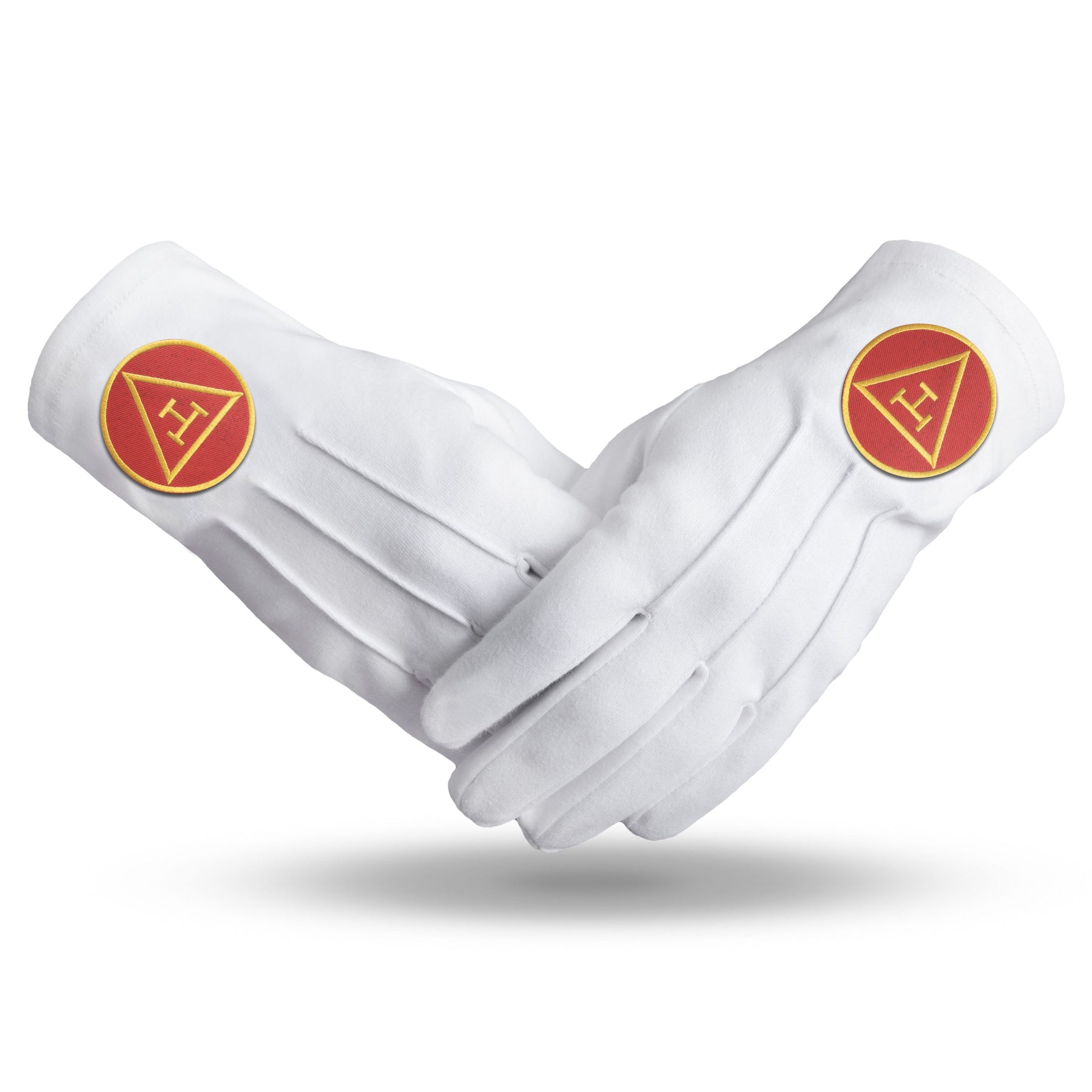 Royal Arch Chapter Glove - Pure Cotton With Red Triple Tau - Bricks Masons