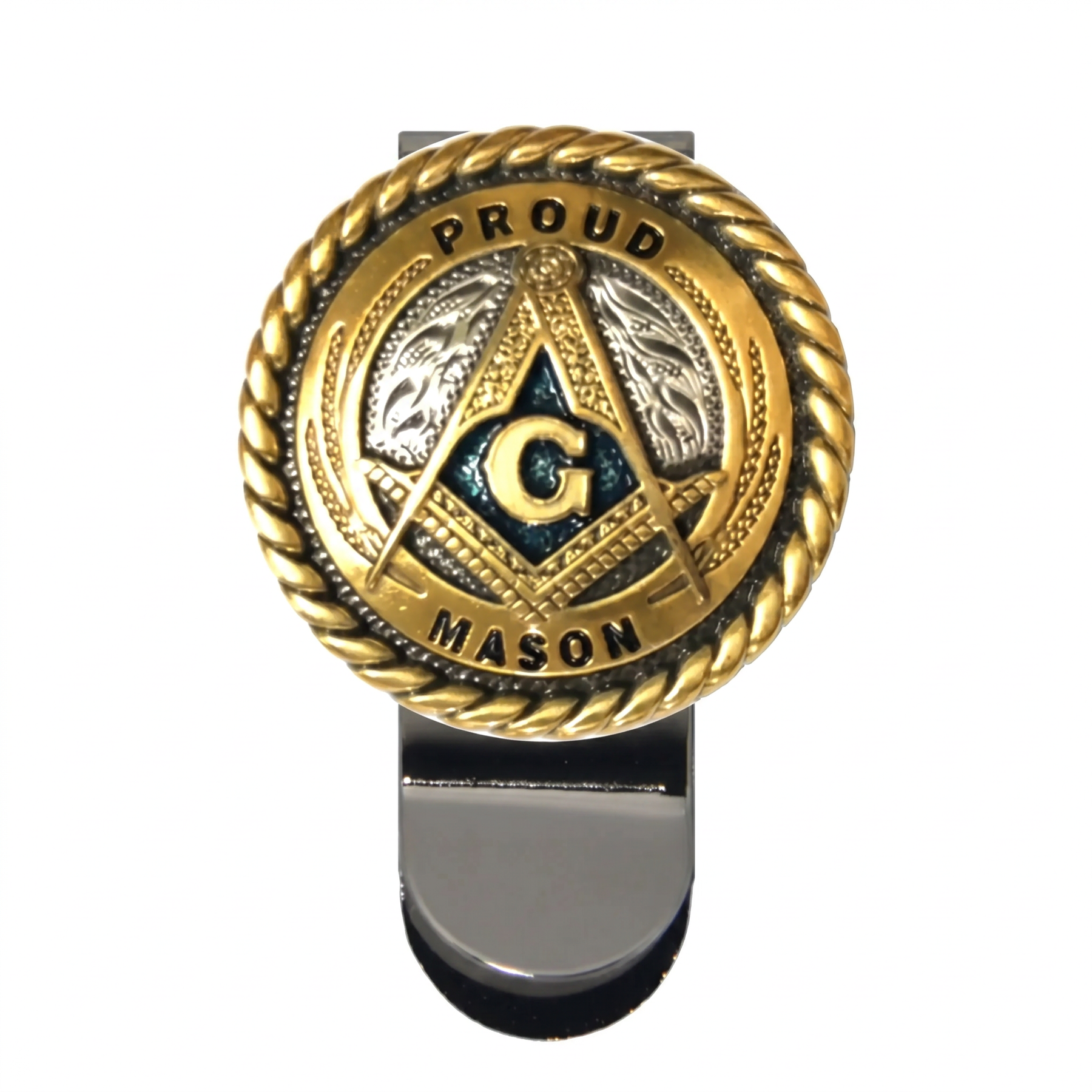 Master Mason Blue Lodge Money Clip - Proud Mason Square & Compass G - Bricks Masons