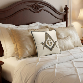 Master Mason Blue Lodge Pillow - Square & Compasses with G - Bricks Masons