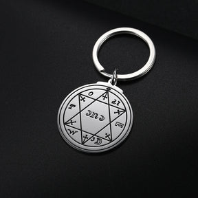 Ancient Israel Keychain - The Seal of Solomon Star of David Stainless Steel - Bricks Masons