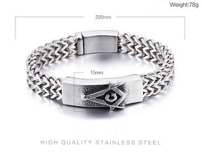 Master Mason Blue Lodge Bracelet - Interlaced Stainless Steel