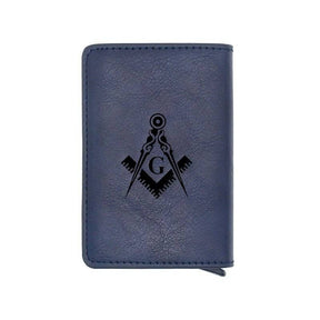 Master Mason Blue Lodge Wallet - Compass And Square G and Credit Card Holder (4 colors)