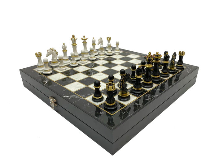 33rd Scottish Rite Chess Set - Black Marble Pattern - Bricks Masons