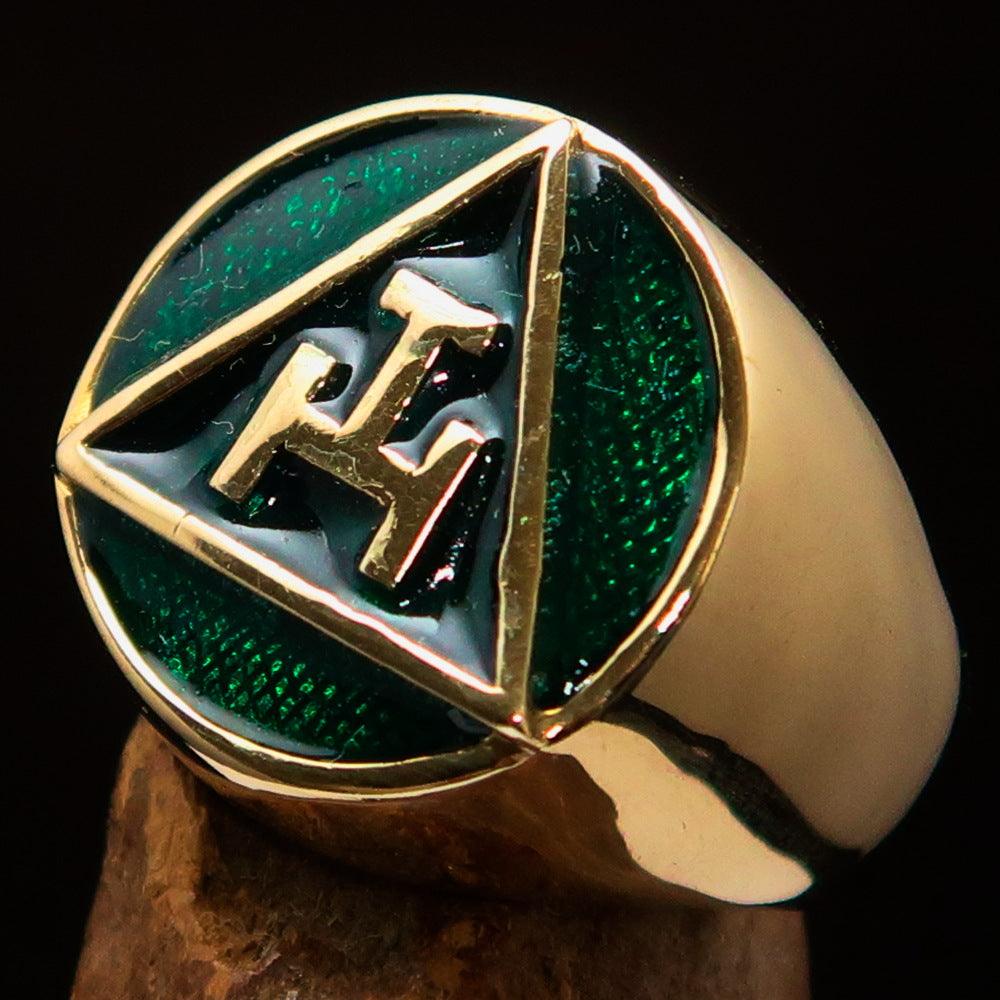 Royal Arch Chapter Ring - Green Solid Brass