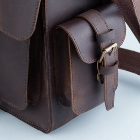 Master Mason Blue Lodge Briefcase - Handmade Leather - Bricks Masons