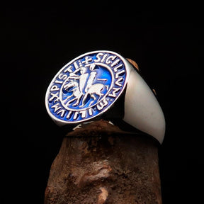 Knights Templar Commandery Ring - Blue Sigillum MilItum XPISTI