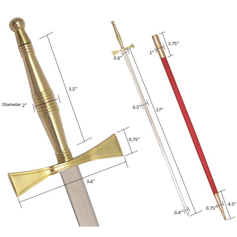 Universal Sword - Gold Hilt and Red Scabbard