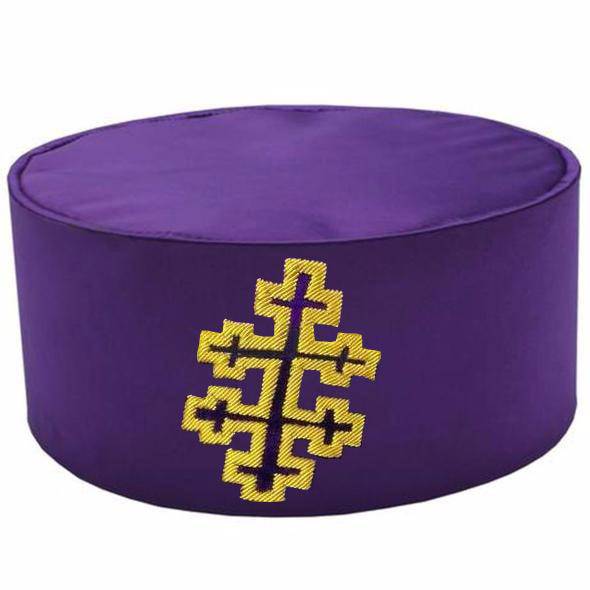 33rd Degree Scottish Rite Crown Cap - Purple Handmade Embroidery