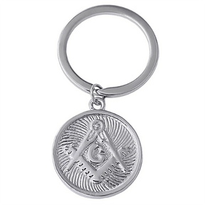 Master Mason Blue Lodge Keychain - Double Sides Silver