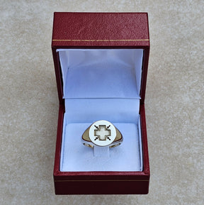 Masonic Ring - 9K Gold Hellenic Greek Cross