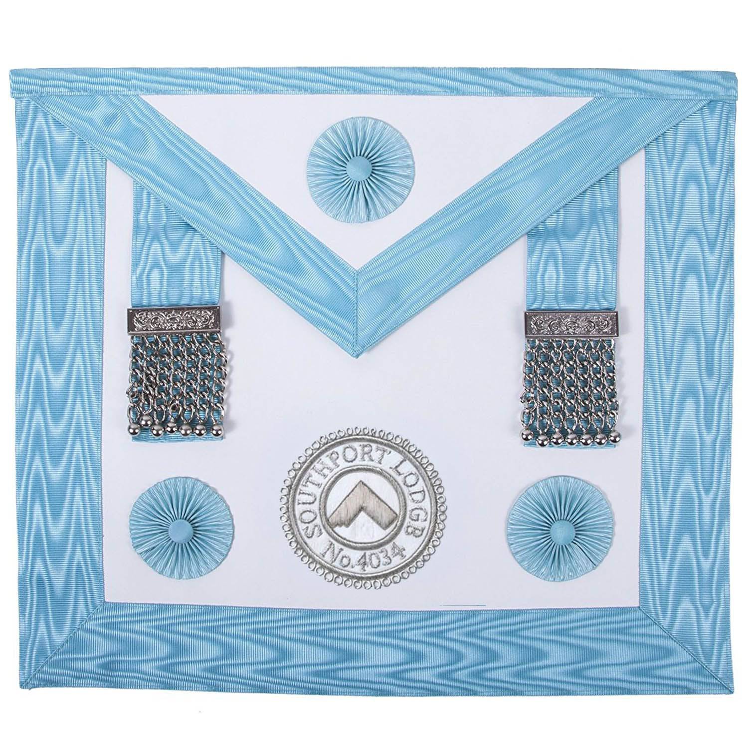 Master Mason Craft English Regulation Apron - Turquoise Moire