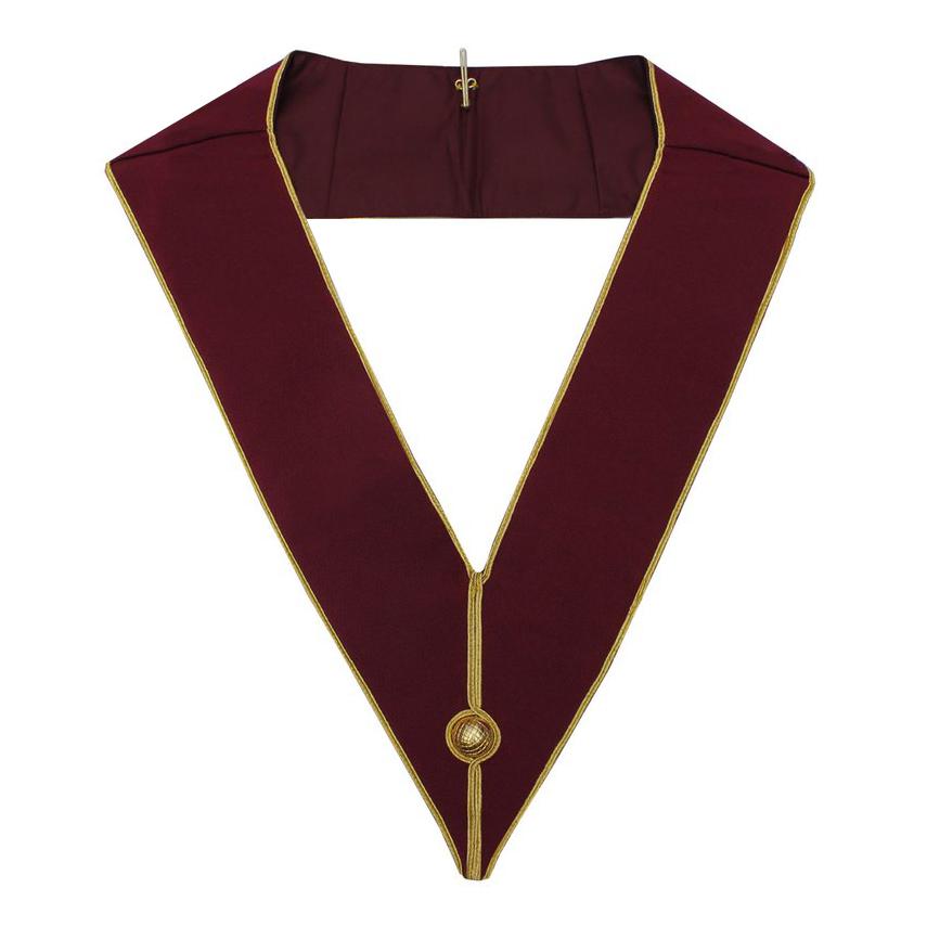 Grand Steward Craft English Regulation Collar - Maroon with Gold Edges