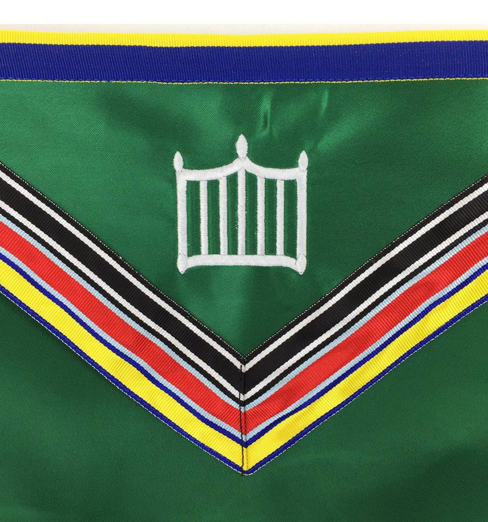 Member Allied Masonic Degrees English Regulation Apron - Green & Multi Colour