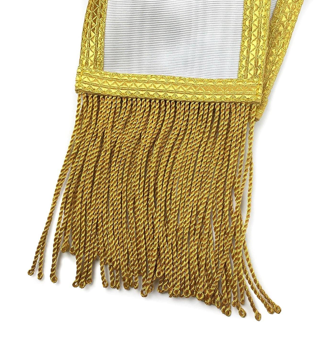 33rd Degree Sash - Gold Fringe & Hand Embroidery - Bricks Masons