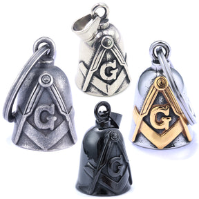 Master Mason Blue Lodge Pendant - 3D Masonic Bell with Square & Compass Emblem - Bricks Masons