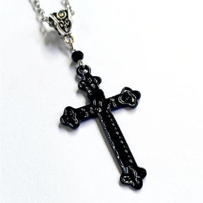 Knights Templar Commandery Necklace - Black Cross Pendant - Bricks Masons