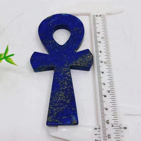Ancient Egypt Décor - Ankh Cross 105mm Natural Lapis Lazuli - Bricks Masons