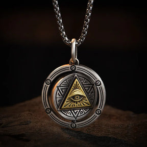 Eye of providence Necklace - Rotatable Pendant - Bricks Masons