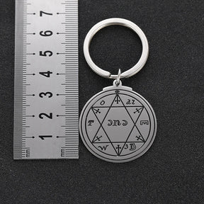 Ancient Israel Keychain - The Seal of Solomon Star of David Stainless Steel - Bricks Masons