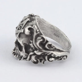 Anillo de la Logia Azul de Maestro Masón - Anillo de plata de ley Cuadrado y Compás G