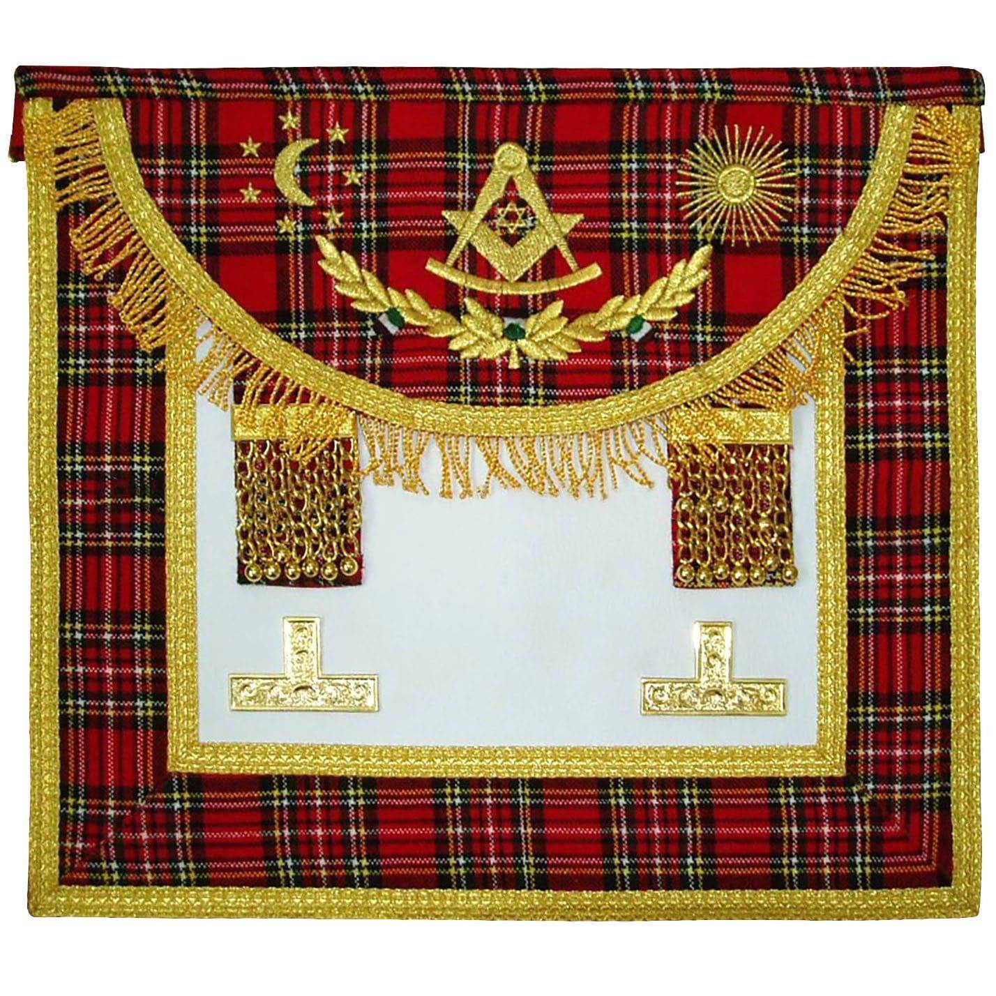 Past Master Craft Scottish Regulation Apron - Stripped Red