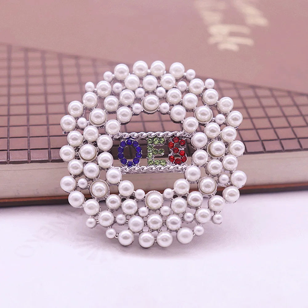 OES Brooch - Order Eastern Star Pearls