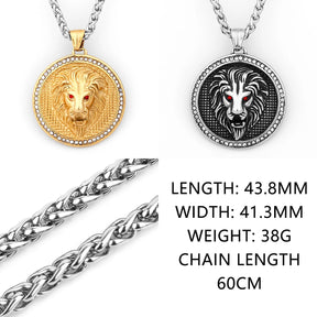 Ancient Israel  Necklace - Lion Head Stainless Steel - Bricks Masons