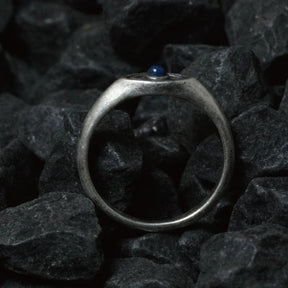 Eye Of Providence Ring - Silver Lapis Lazuli Eye Pointed Blue - Bricks Masons