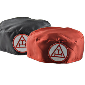 Royal Arch Chapter Crown Cap - Red & Black Satin Triple Tau Insignia