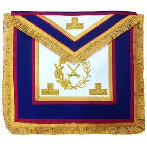 Grand Officers Mark English Regulation Apron - Blue & Pink with Gold Fringe