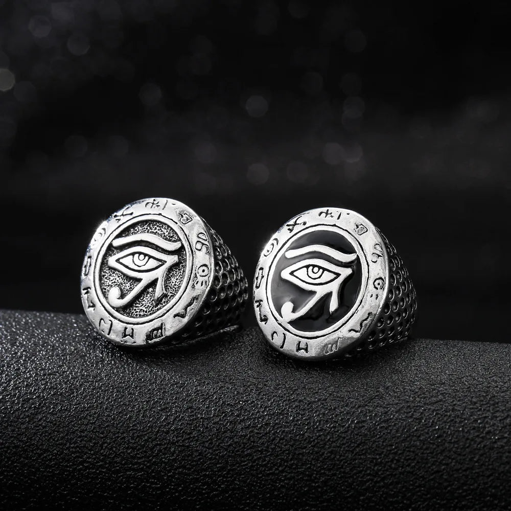 Ancient Egypt Ring -  Plated  Zinc Alloy Eye of Horus - Bricks Masons