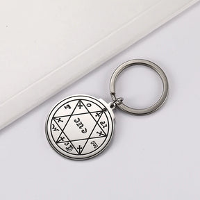 Ancient Israel Keychain - The Seal of Solomon Star of David Stainless Steel - Bricks Masons