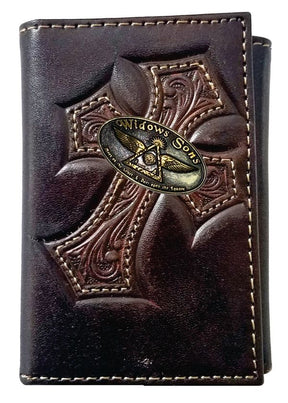 Widows Sons Wallet - Nocona Cross Leather Chocolate