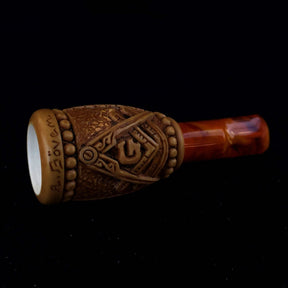 Master Mason Blue Lodge Cigar Holder - Dark Wood Square & Compass G - Bricks Masons