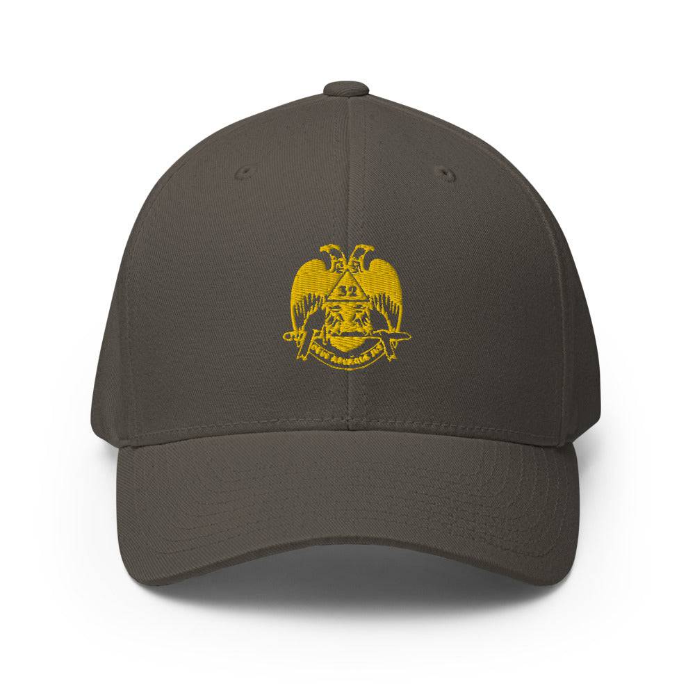 32nd Degree Scottish Rite Baseball Cap - Wings Down Golden Embroidery